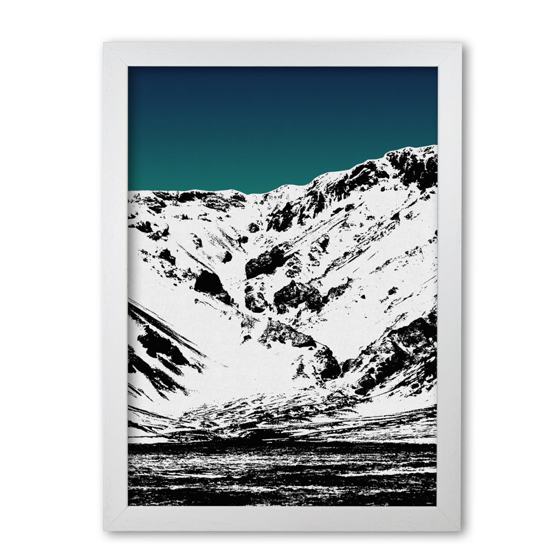 Iceland Mountains II - Print, 30 cm H x 21 cm W x 5 cm D, White Grain Frame