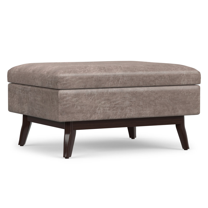 Repose-pieds Owg, Similicuir gris taupe vieillie