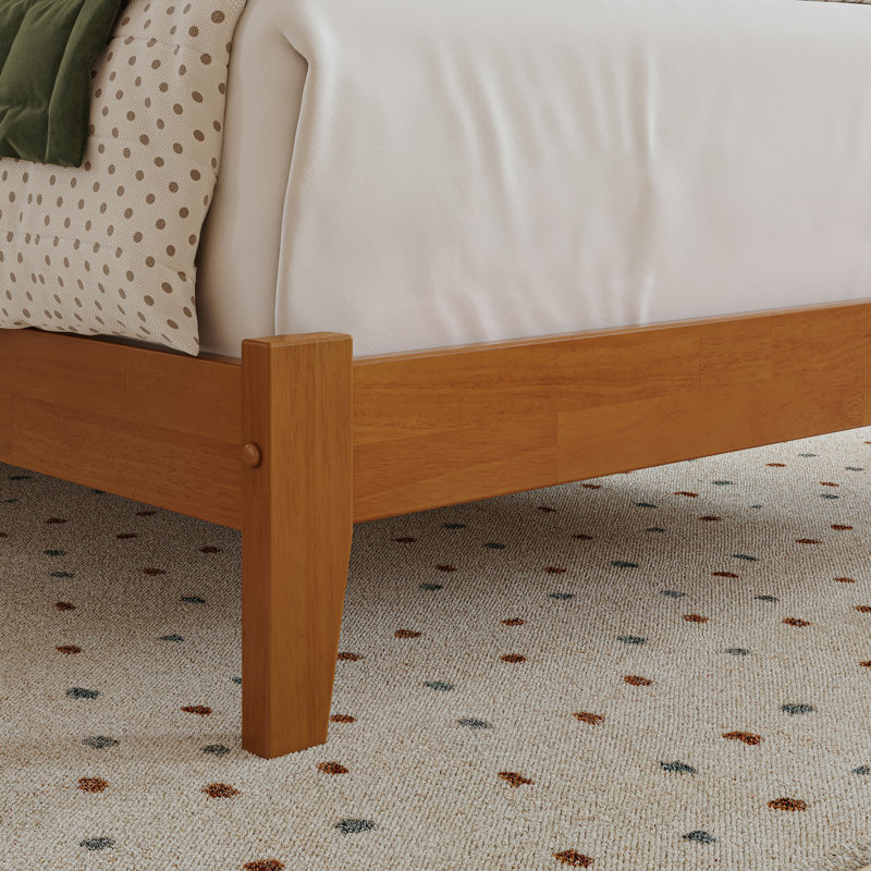 Teja Richmond Low Profile Solid Wood Platform Bed, Light Toffee, Twin