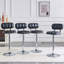 Ensemble de 2 tabourets de bar à hauteur ajustable, revêtement en cuir de polyuréthane noir avec base et repose-pieds chromés, tabourets modernes et confortables pour îlot de cuisine, bar personnel, salle de jeux et espace de pause-bureau