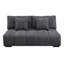 Canapé modulaire en chenille gris choisi avec coussins décoratifs et 2 repose-pieds