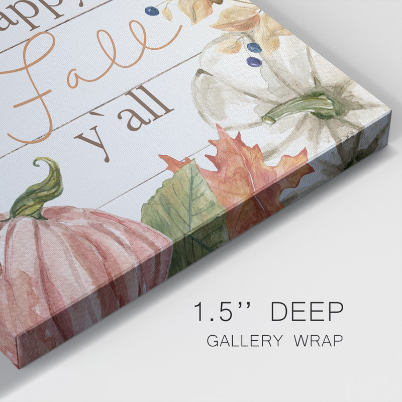 «Happy Fall Y'All» sur toile, H 40 po x l 40 po x P 1,5 po