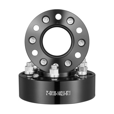 Wheel Spacers, 2" 6"x5.3" Wheel Adapters, 6 Lug Forged Spacer, 87.1 mm Bore Hubcentric M14 x2 Studs Spacers, Fit for Ford Expedition, F150, Lincoln Navigator, 4 PCS Black