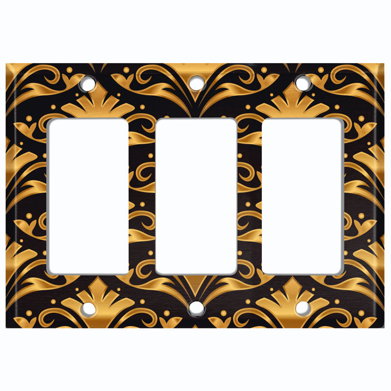 Patterned 3 - Gang Toggle Light Switch Standard Wall Plate