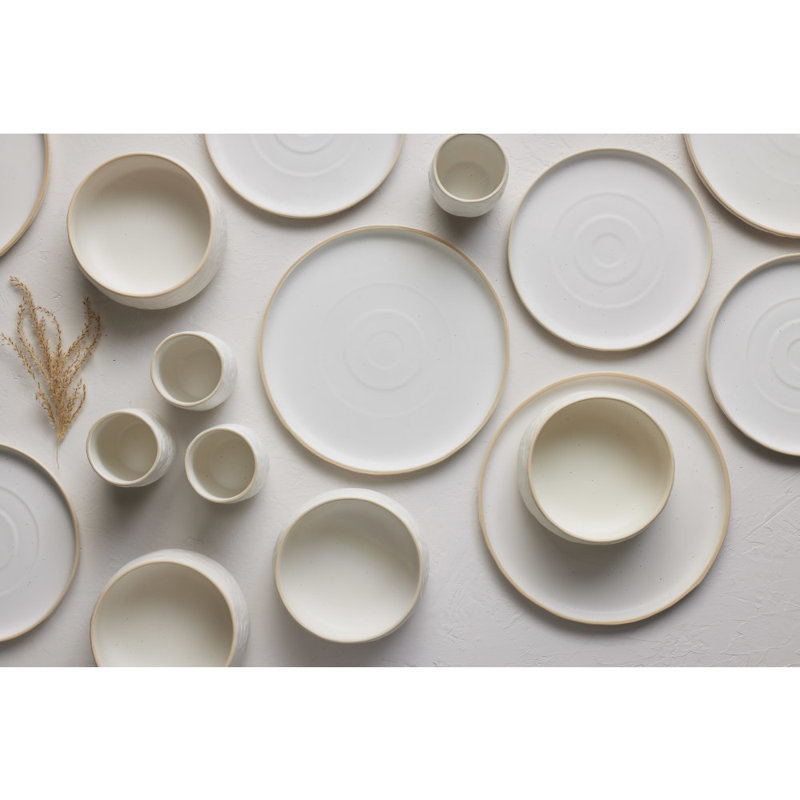 Service de table 16 pièces Shosai Stone by Mercer Project, Blanc moucheté