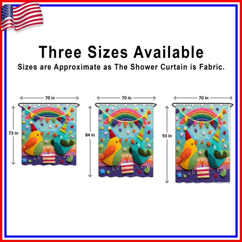 Rideaux de douche Felt Birds, L 70 po x H 93 po