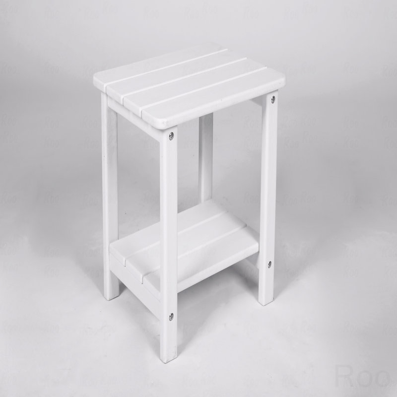 Folding Adirondack Chair With Side Table, 3-Piece Adirondack Chair Set, White