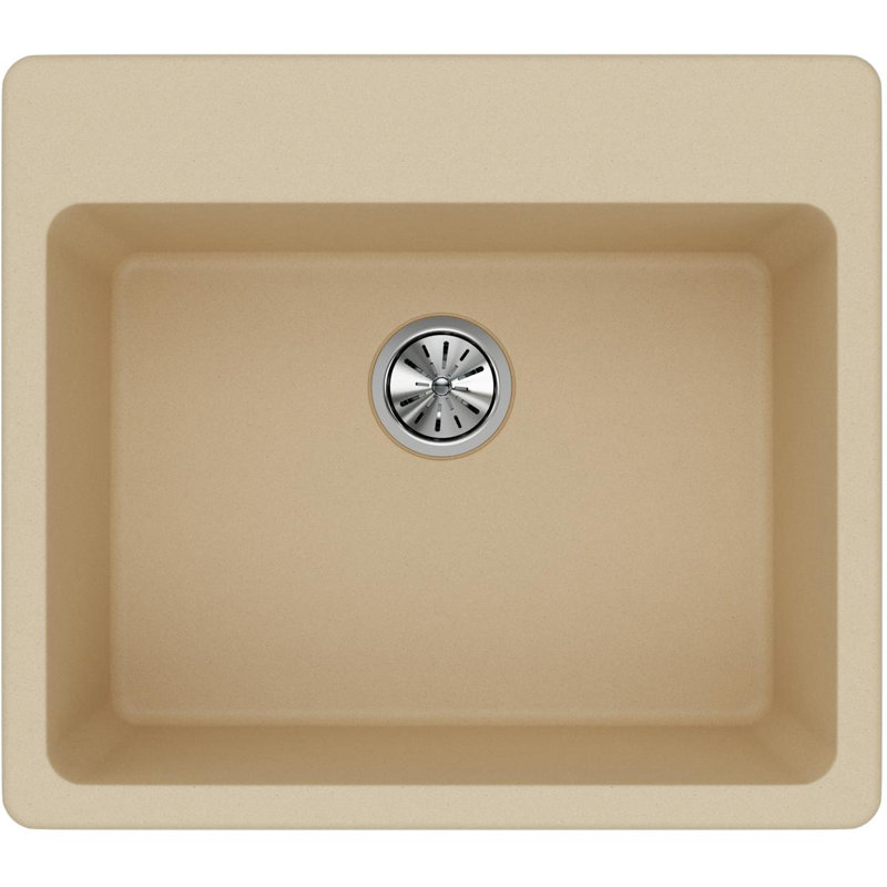 Quartz Classic 25" x 22" x 9-1/2" Drop-In Kitchen Sink, Sand