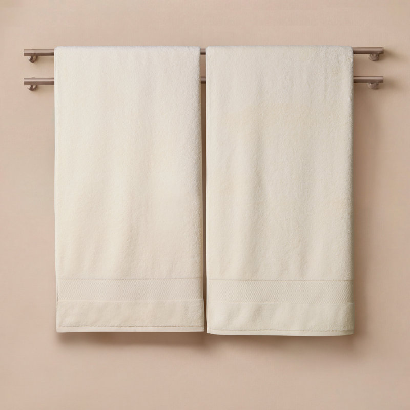 French Connection Solid Dobby Bath Sheets, Whisper White