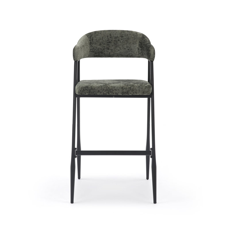 Munsley Upholstered Counter Stool with Metal Frame