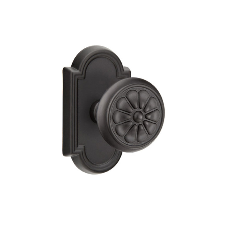 Passage Petal Knob with # 11 Rose, Flat Black Bronze
