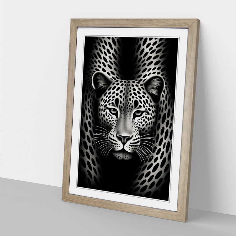Cheetah Op - Framed Print, Oak Framed, 46cm H x 34cm W