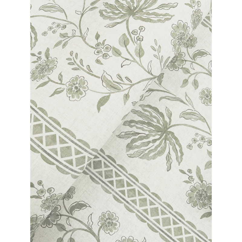 Papier peint à rayures Edgemoor Jacobean, Vert