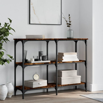 vidaXL Console Table Engineered Wood, Metal Large Adjustable Feet