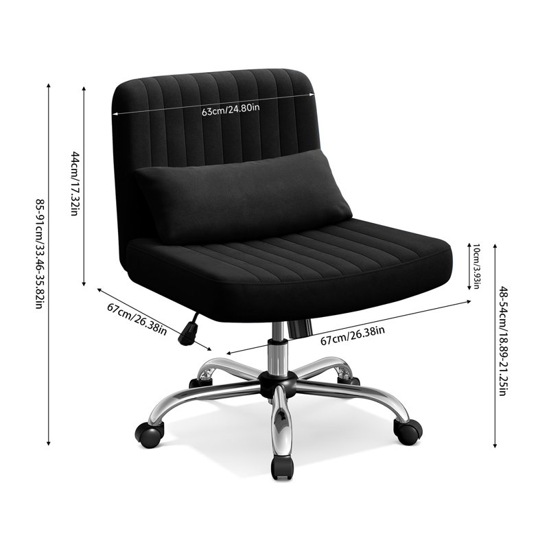 Canora Grey Velvet Criss Cross Chair, Black