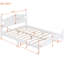 Lit plateforme en bois blanc avec nuance rétro et support de lattes fiable