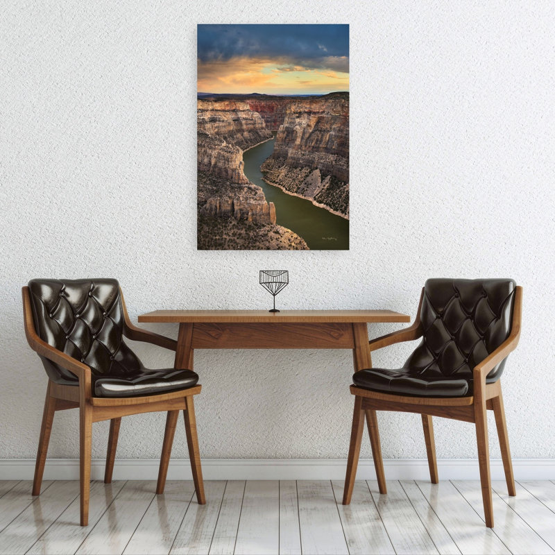 Bighorn Canyon, paysage contemporain abstrait coucher de soleil, impression d'art mural, H 36 po x l 24 po