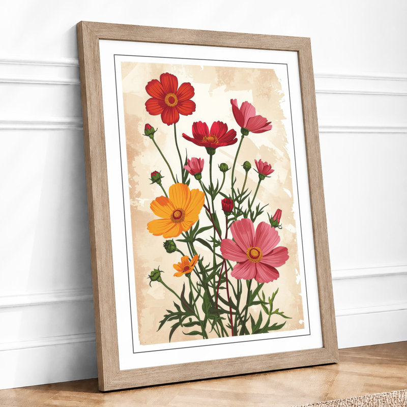 Flower Study Botanical - Framed Print, Oak, A4 - 29.7 x 21.0 cm