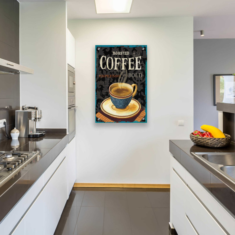 «Today's Coffee IV» par Lisa Audit, art mural en verre acrylique, H 36 po x l 24 po