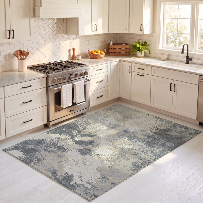 Abstract Machine Printed Area Rug, Abstract Art, 80 x 150 cm