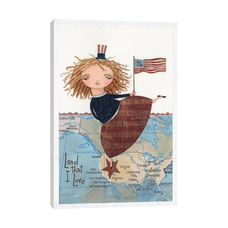 Land That I Love by Teresa Kogut - Print on Canvas, 66.04cm H x 45.72cm W x 3.81cm D, White Floater Framed