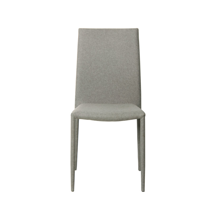 Barra 46cm H Linen Upholstered Metal Side Chair in Grey