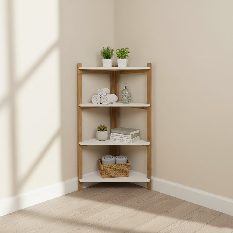 Rangement en bois à 4 niveaux pour tablettes Decumin