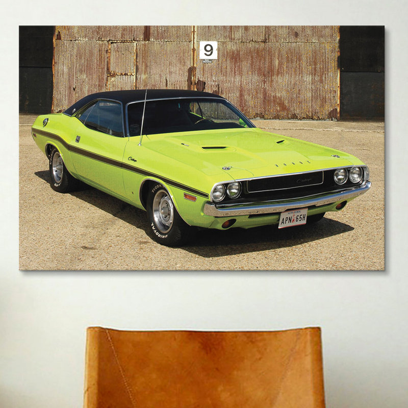 «1970 Dodge Défiant» par Lyall, reproduction de photo sur toile, H 40 po x l 60 po x P 1,5 po