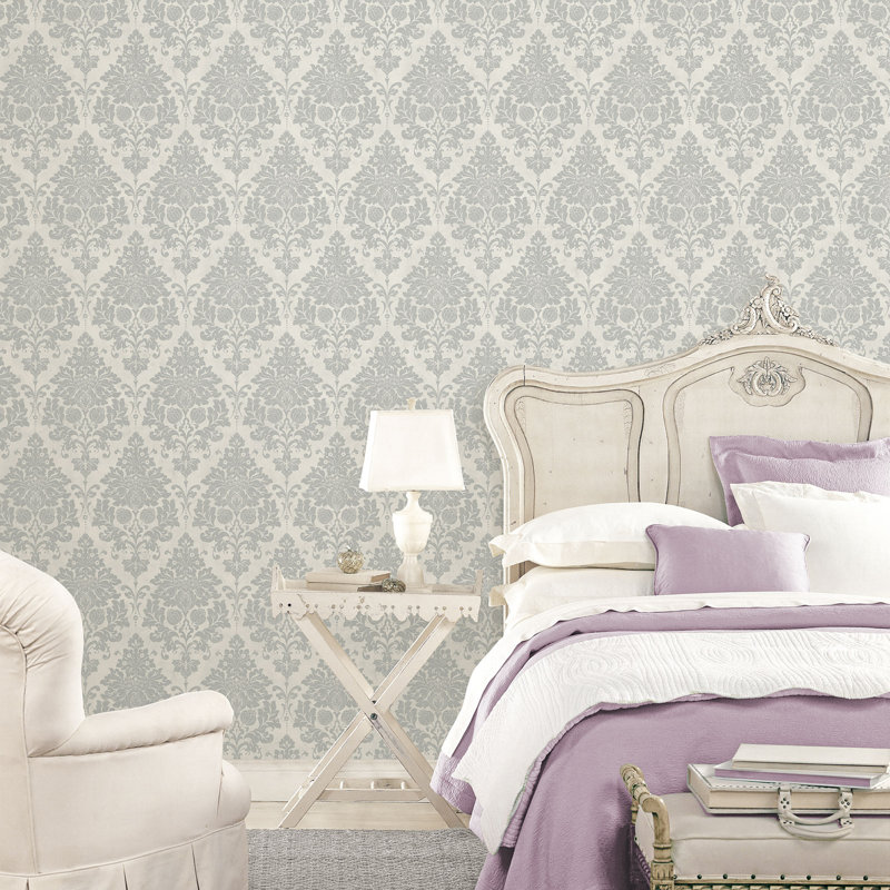 10m x 1.3cm Wallpaper Roll, Silver Grey