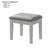 Contemporary Style 1Pc Vanity W/ Stool Set Glass Top Storage Drawers Central Mirror W/ Bulbs USB And Power Outlet White And Gray Finish