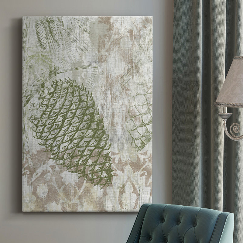 Pinecone Fresco I - peinture sur toile tendue, H 18 po x l 12 po x P 1 po