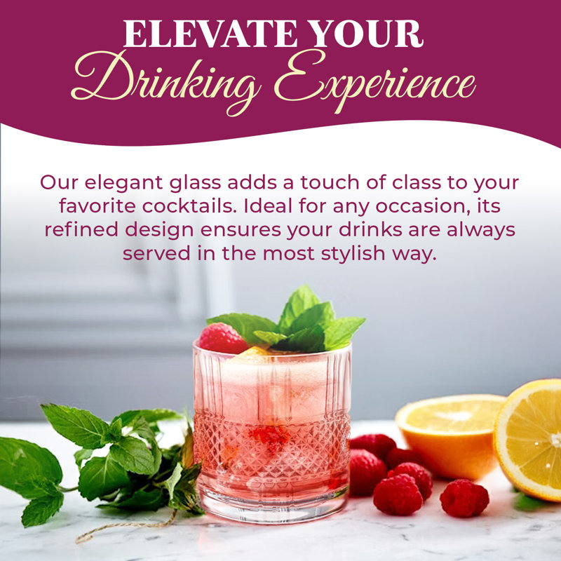 Barski Clear Crystal Double Old Fashioned Whiskey Glasses Set of 2