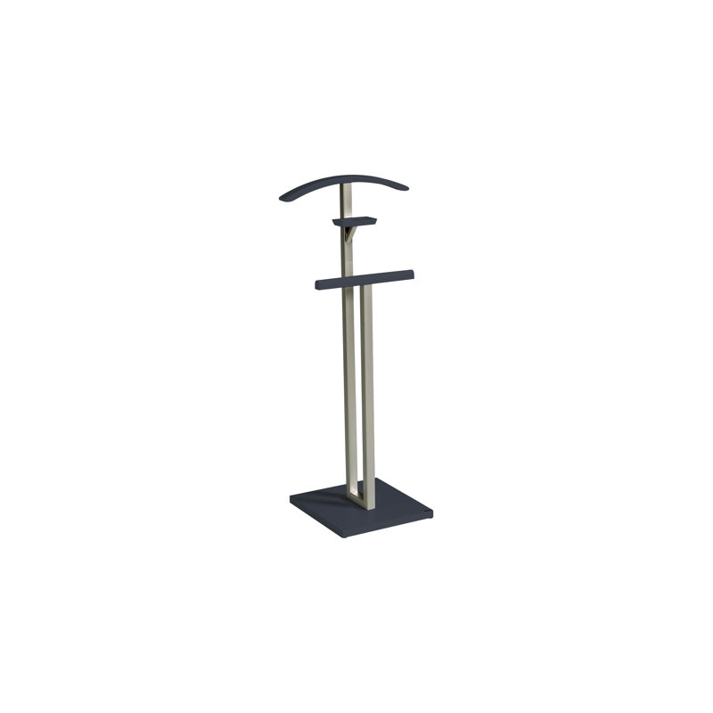 Solid Wood Freestanding Valet Stand, Jet Black