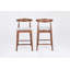 Tabourets de comptoir rembourrés de style moderne Mid-Century avec pieds en bois massif, idéal pour îlot de cuisine, salle à manger et bar-1913792396