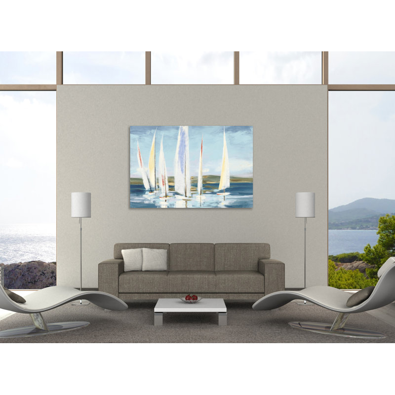 «Horizon Blue», toile tendue par Julia Purinton, H 32 po x l 48 po x P 1,5 po