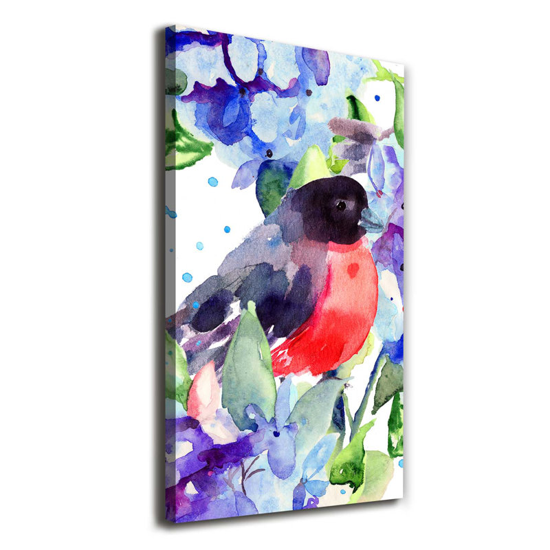 Birds And Flowers - Wrapped Canvas Print