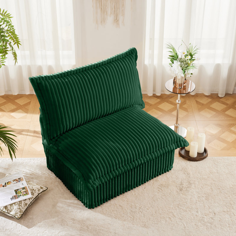 Fauteuil d'appoint en velours côtelé Kingsley, Velours côtelé vert