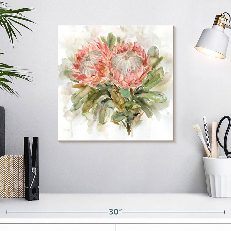 Protea pâle I, H 16 po x l 16 po