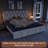King Size Bed Frame, Upholstered Platform Bed Frame with Storage Drawers, Mattress Foundation with Solid Wooden Slats Support, No Box Spring Needed, Beige