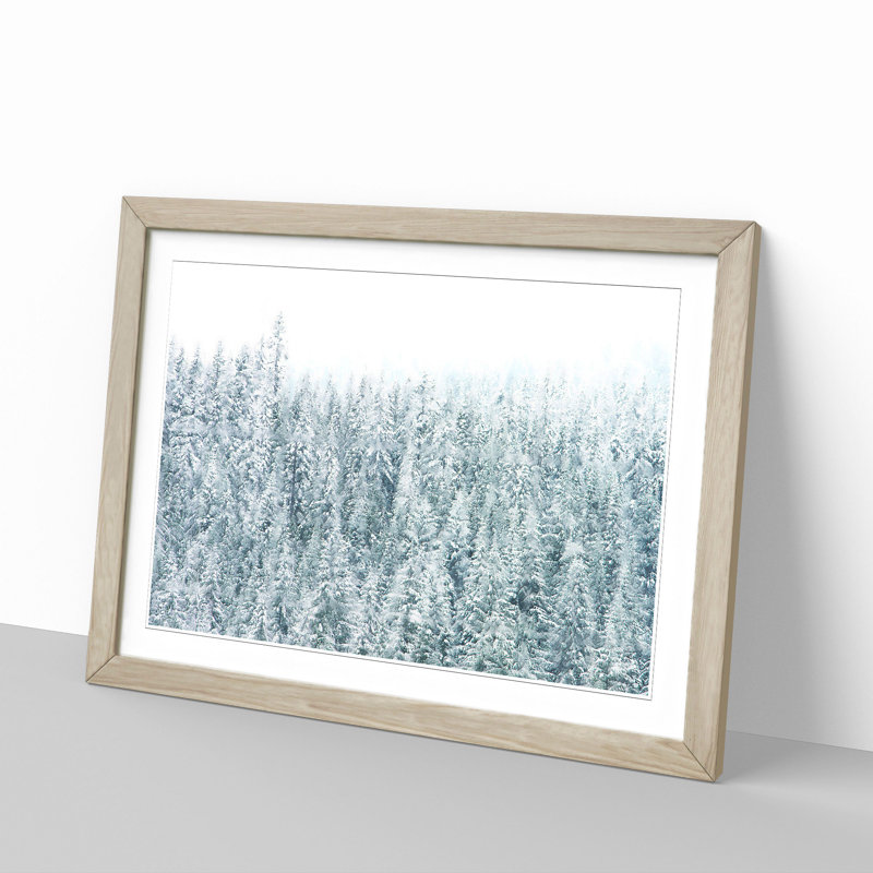 Winter Forest - Picture Frame Painting Print, 62cm H x 87cm W x 2cm D, Oak Framed