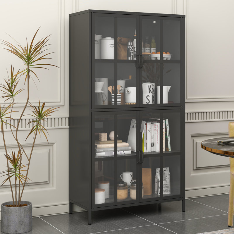 Armoire solide en métal avec rangement spacieux, joint magnétique, pieds réglables pour les tablettes de la salle à manger, dispositif de basculement, pièces