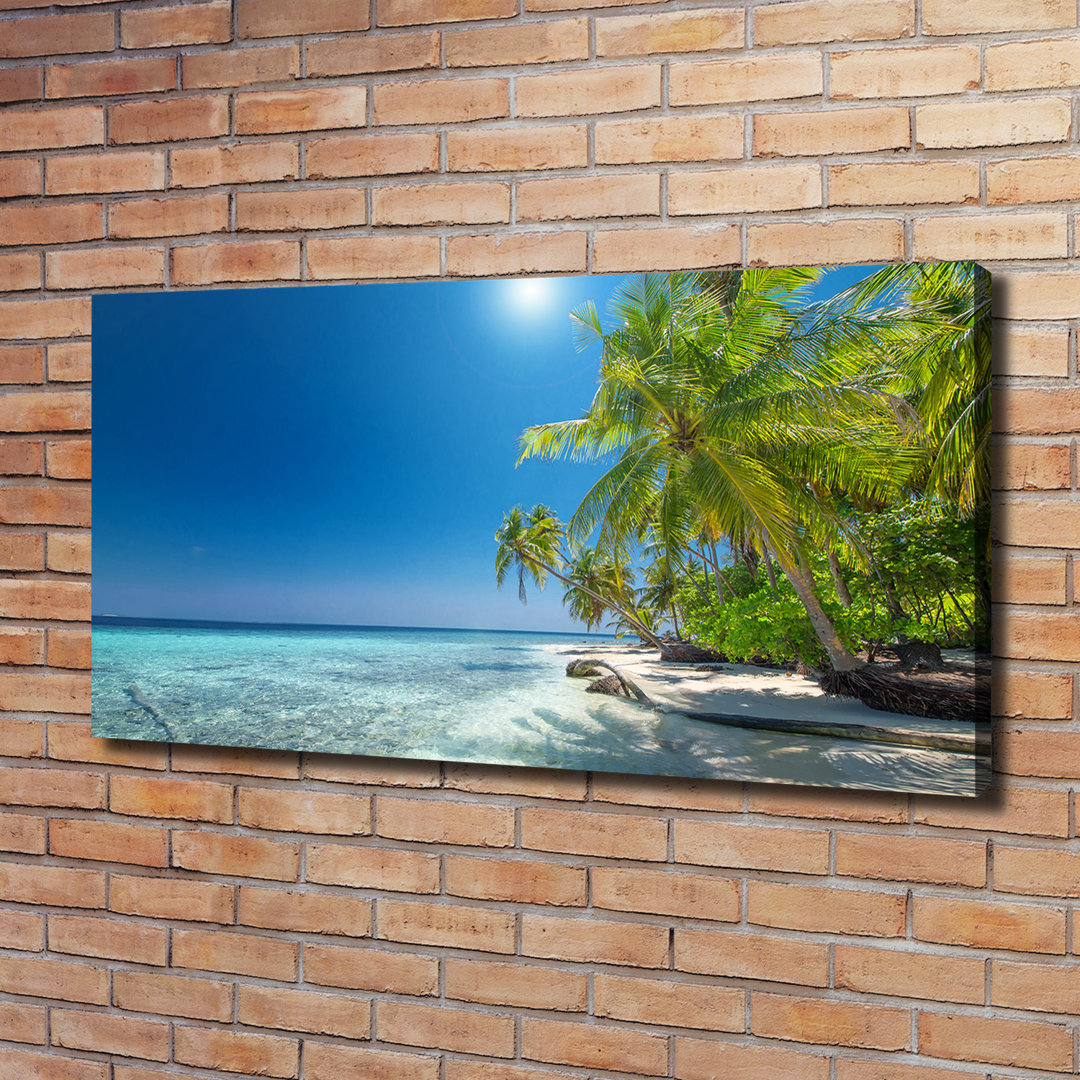 Leinwanddruck - Wandkunst - Drucke auf Leinwand - 120X60 Bildmotiv: Malediven Strand