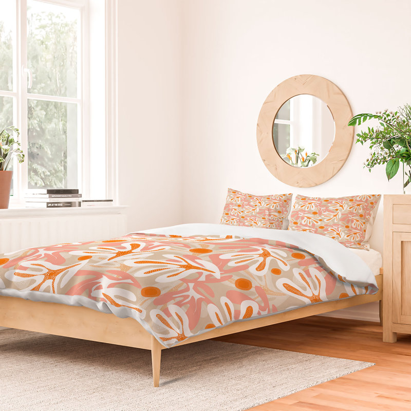 Ensemble de housse de couette en microfibre orange 3 pièces, Housse pour couette simple et 1 taie d'oreiller