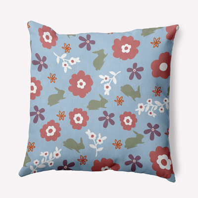 Floral Outdoor Reversible Throw Pillow