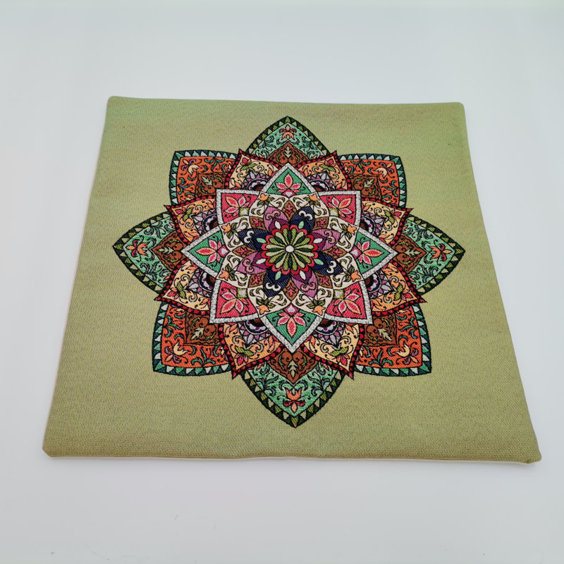 Indoor / Outdoor Floral Square Throw Cushion Cover