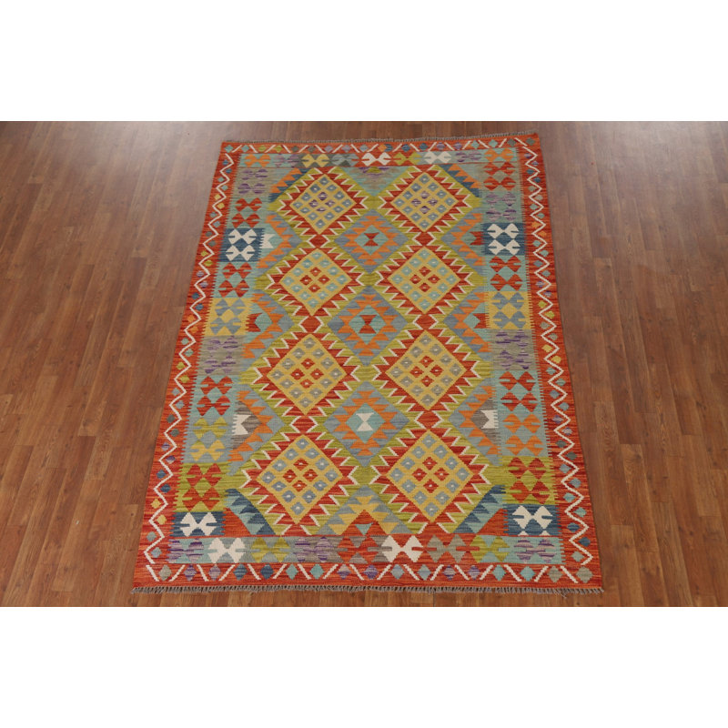 Tapis géométrique Kilim 6 x 8