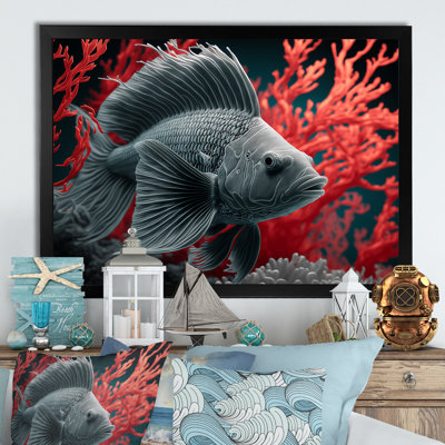 «Tropical Fish in a Red Deep Sea», reproduction sur toile