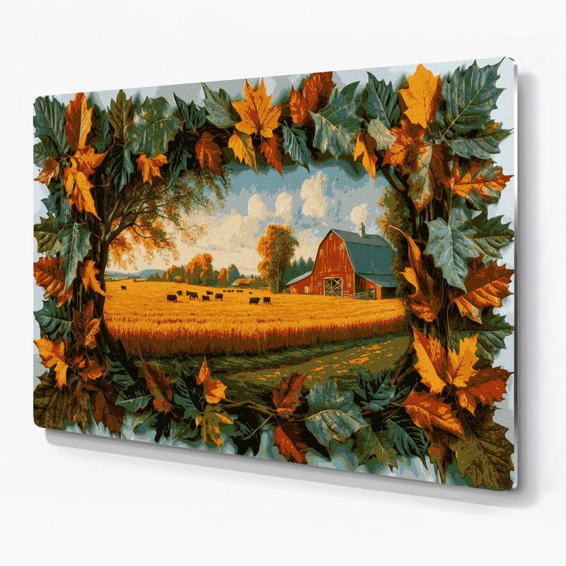«Farm Farm», art mural en métal brun, H 8 po x l 10 po