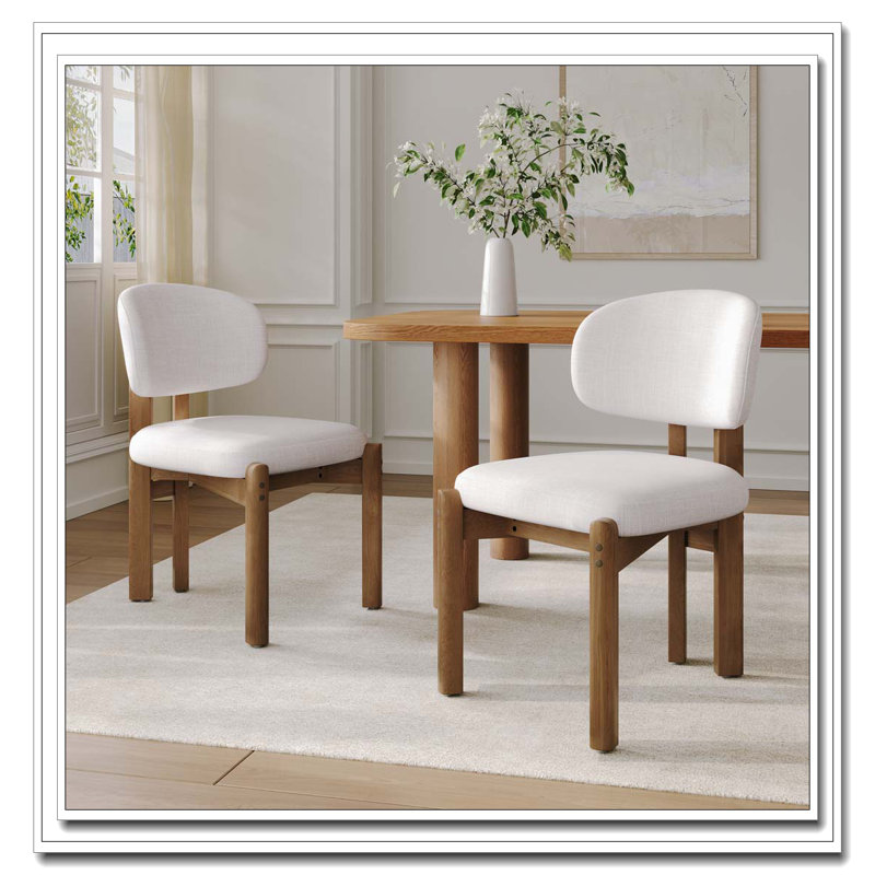 Chaises de salle à manger rembourrées Mid-Century, Noyer, Noyer