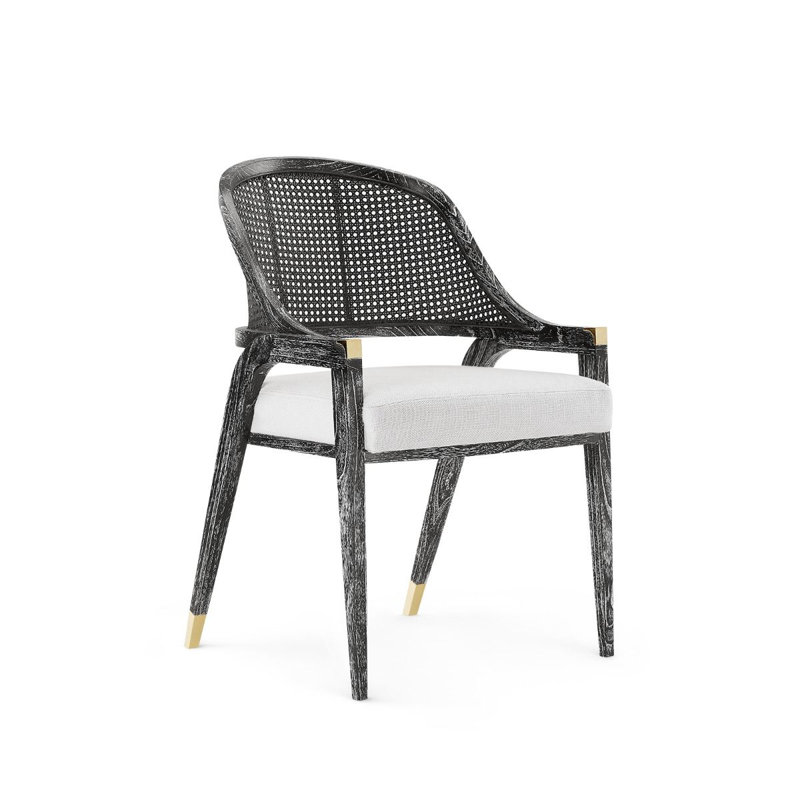 Edward Solid Wood Arm Chair, Black